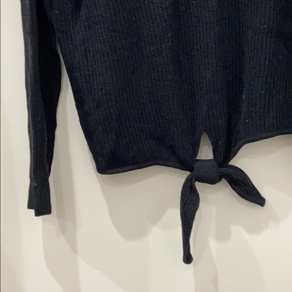 Black sweater with tie front- new - Picture 3 of 3